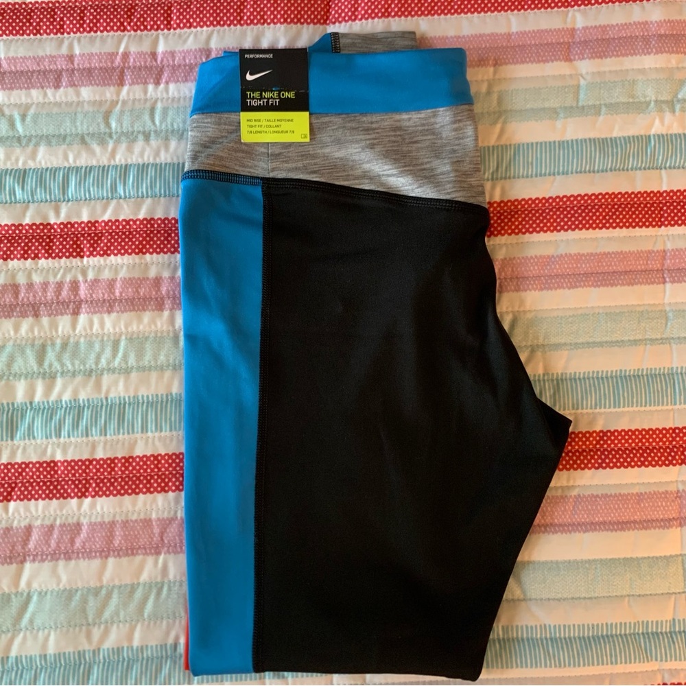 Nike One Midrise Colorblock Women's Leggings Size L NWT